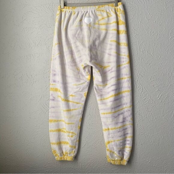 SPRWMN green tie dye sweatpants yellow heart logo Small - Picture 1 of 12